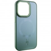 Чохол TPU+Glass Sapphire Midnight Open Camera with MagSafe для Apple iPhone 15 Pro Max (6.7"), Зелений / Forest green