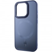 Чехол TPU+Glass Sapphire Midnight Open Camera with MagSafe для Apple iPhone 15 Pro Max (6.7"), Синий / Deep navy