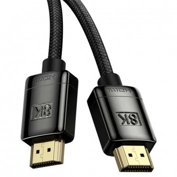 Відео кабель Baseus HDMI High Definition Series 8KHDMI To 8KHDMI (Zinc alloy) (1m) (WKGQ000001)), Black - Кабелі / Перехідники - зображення 1 