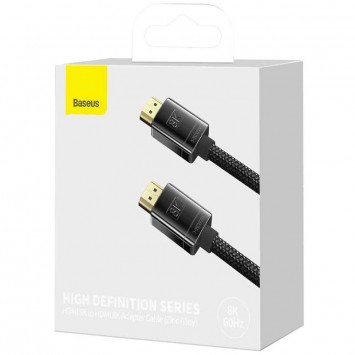 Відео кабель Baseus HDMI High Definition Series 8KHDMI To 8KHDMI (Zinc alloy) (1m) (WKGQ000001)), Black - Кабелі / Перехідники - зображення 4 