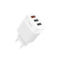 Блок быстрой зарядки XO-L72 с кабелем Micro - USB / 3 USB / Quick Charge 3.0 / Белый