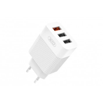 Блок швидкої зарядки XO-L72 з кабелем Micro - USB / 3 USB / Quick Charge 3.0 / Білий