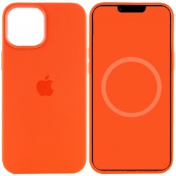 Чехол для Apple iPhone 12 Pro / 12 (6.1"") - Silicone case (AAA) full with Magsafe and Animation (Оранжевый / Electric Orange)