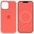 Чохол для Apple iPhone 12 Pro / 12 (6.1"") - Silicone case (AAA) full with Magsafe and Animation (Помаранчевий / Pink citrus)