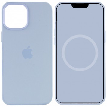 Чехол для Apple iPhone 12 Pro Max (6.7"") - Silicone case (AAA) full with Magsafe and Animation (Голубой / Cloud Blue)