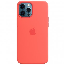 Чохол для Apple iPhone 12 Pro Max (6.7"") - Silicone case (AAA) full with Magsafe (Помаранчевий / Pink citrus)