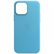 Кожаный чехол Leather Case (AA) with MagSafe для Apple iPhone 13 Pro (6.1"), Синий