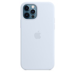 Чехол для Apple iPhone 12 Pro / 12 (6.1"") - Silicone case (AAA) full with Magsafe Голубой / Cloud Blue