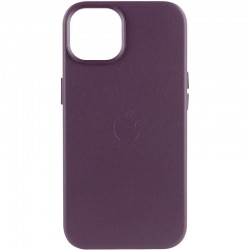 Шкіряний чохол для iPhone 14 - Leather Case (AA) with MagSafe Dark violet
