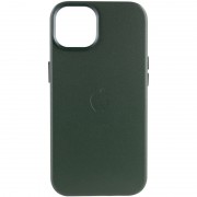 Кожаный чехол для Apple iPhone 14 (6.1"") - Leather Case (AA) with MagSafe Military green
