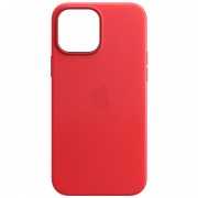 Кожаный чехол для Apple iPhone 14 Pro (6.1"") - Leather Case (AA) with MagSafe Crimson