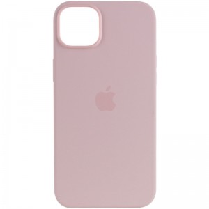 Чехол для Apple iPhone 14 (6.1"") - Silicone case (AAA) full with Magsafe Розовый / Chalk Pink