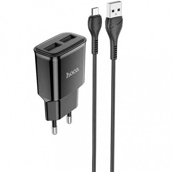 Зарядний пристрій HOCO C88A (2USB/2.4A) + MicroUSB