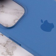Чехол для iPhone 13 Pro - Silicone case (AAA) full with Magsafe and Animation (Синий / Blue Jay)