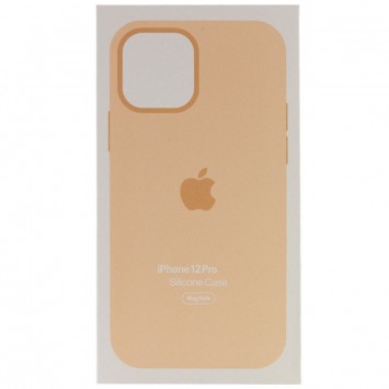 Чехол для Apple iPhone 12 Pro / 12 (6.1"") - Silicone case (AAA) full with Magsafe and Animation (Оранжевый / Cantaloupe) - Чехлы для iPhone 12 Pro - изображение 4