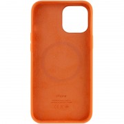 Чехол для Apple iPhone 12 Pro / 12 (6.1"") - Silicone case (AAA) full with Magsafe and Animation (Оранжевый / Kumquat)