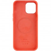 Чехол для Apple iPhone 12 Pro / 12 (6.1"") - Silicone case (AAA) full with Magsafe and Animation (Оранжевый / Pink citrus)