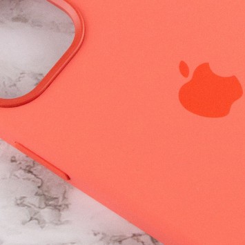 Чехол для Apple iPhone 12 Pro / 12 (6.1"") - Silicone case (AAA) full with Magsafe and Animation (Оранжевый / Pink citrus) - Чехлы для iPhone 12 Pro - изображение 5