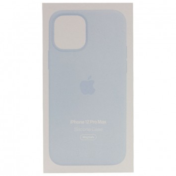 Чехол для Apple iPhone 12 Pro Max (6.7"") - Silicone case (AAA) full with Magsafe and Animation (Голубой / Cloud Blue) - Чехлы для iPhone 12 Pro Max - изображение 4