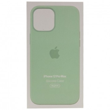 Чохол для Apple iPhone 12 Pro Max (6.7"") - Silicone case (AAA) full with Magsafe and Animation (Зелений / Pistachio) - Чохли для iPhone 12 Pro Max - зображення 4 