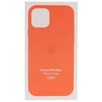 Чохол для Apple iPhone 12 Pro Max (6.7"") - Silicone case (AAA) full with Magsafe and Animation (Помаранчевий / Pink citrus) - Чохли для iPhone 12 Pro Max - зображення 4 