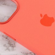 Чохол для Apple iPhone 12 Pro Max (6.7"") - Silicone case (AAA) full with Magsafe and Animation (Помаранчевий / Pink citrus)