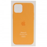 Чехол для Apple iPhone 13 (6.1"") - Silicone case (AAA) full with Magsafe and Animation (Оранжевый / Marigold)