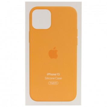 Чохол для Apple iPhone 13 (6.1"") - Silicone case (AAA) full with Magsafe and Animation (Помаранчевий / Marigold) - Чохли для iPhone 13 - зображення 4 
