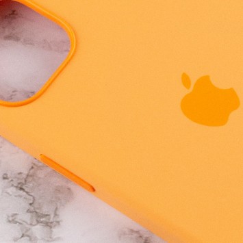 Чехол для Apple iPhone 13 (6.1"") - Silicone case (AAA) full with Magsafe and Animation (Оранжевый / Marigold) - Чехлы для iPhone 13 - изображение 5