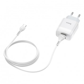 Зарядний пристрій USB HOCO C73A (2USB/2.4A) + Type-C (Білий) - Мережеві ЗП (220 В) - зображення 3 