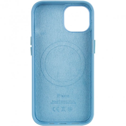 Шкіряний чохол для Apple iPhone 13 (6.1"") - Leather Case (AA) with MagSafe (Blue) - зображення 2 