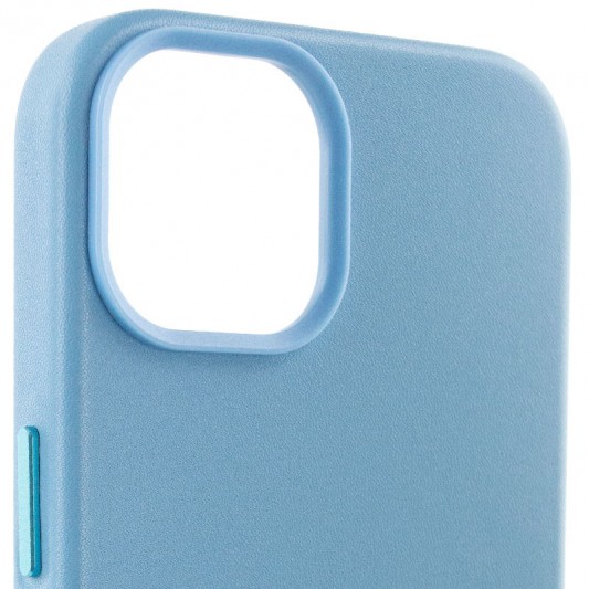 Шкіряний чохол для Apple iPhone 13 (6.1"") - Leather Case (AA) with MagSafe (Blue) - зображення 3 