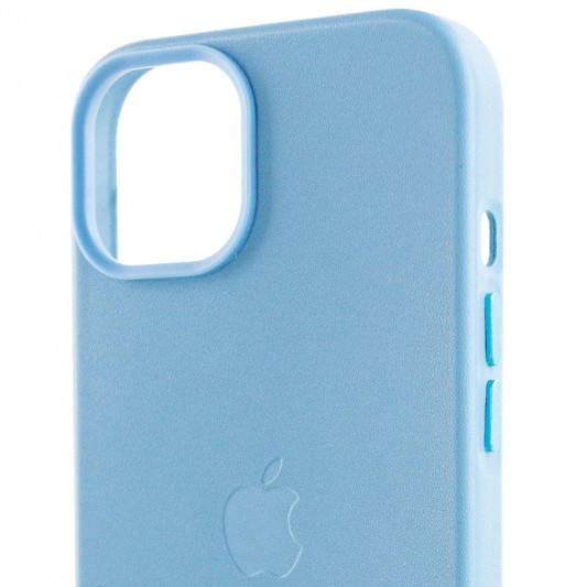 Шкіряний чохол для Apple iPhone 13 (6.1"") - Leather Case (AA) with MagSafe (Blue) - зображення 5 