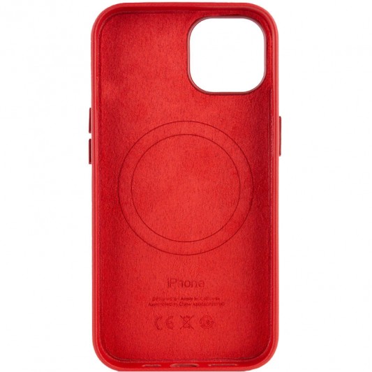 Шкіряний чохол для Apple iPhone 13 (6.1"") - Leather Case (AA) with MagSafe (Crimson) - зображення 1 