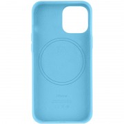 Кожаный чехол с технологией MagSafe для iPhone 12 / 12 Pro (6.1") в синем цвете