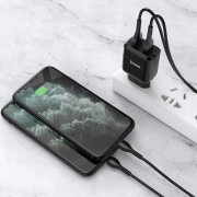 Зарядний пристрій HOCO N7 (2USB/2,1A) + USB - Lightning Чорний