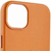 Кожаный чехол для Apple iPhone 14 (6.1"") - Leather Case (AA) with MagSafe Коричневый / Coppe