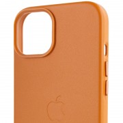 Шкіряний чохол для Apple iPhone 14 (6.1"") - Leather Case (AA) with MagSafe Коричневий / Coppe