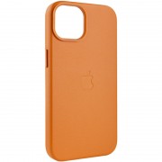 Кожаный чехол для Apple iPhone 14 (6.1"") - Leather Case (AA) with MagSafe Коричневый / Coppe