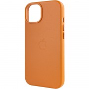 Шкіряний чохол для Apple iPhone 14 (6.1"") - Leather Case (AA) with MagSafe Коричневий / Coppe