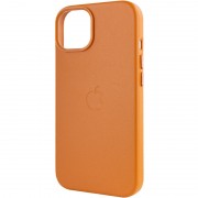 Кожаный чехол для Apple iPhone 14 (6.1"") - Leather Case (AA) with MagSafe Коричневый / Coppe