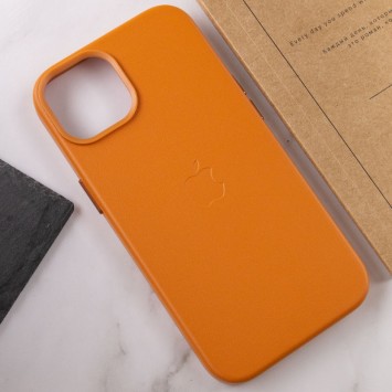 Шкіряний чохол для Apple iPhone 14 (6.1"") - Leather Case (AA) with MagSafe Коричневий / Coppe - Чохли для iPhone 14 - зображення 7 