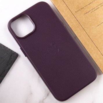 Шкіряний чохол для iPhone 14 - Leather Case (AA) with MagSafe Dark violet - зображення 7 