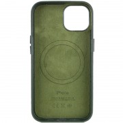 Кожаный чехол для Apple iPhone 14 (6.1"") - Leather Case (AA) with MagSafe Military green