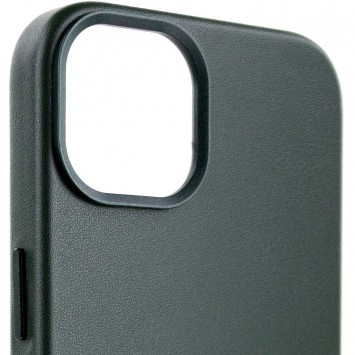 Шкіряний чохол для Apple iPhone 14 (6.1"") - Leather Case (AA) with MagSafe Military green - Чохли для iPhone 14 - зображення 3 
