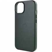 Шкіряний чохол для Apple iPhone 14 (6.1"") - Leather Case (AA) with MagSafe Military green