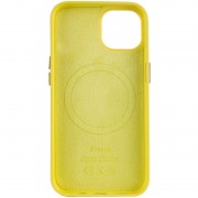 Кожаный чехол для Apple iPhone 14 (6.1"") - Leather Case (AA) with MagSafe Yellow