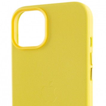 Шкіряний чохол для Apple iPhone 14 (6.1"") - Leather Case (AA) with MagSafe Yellow - Чохли для iPhone 14 - зображення 4 