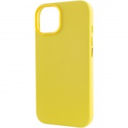 Шкіряний чохол для Apple iPhone 14 (6.1"") - Leather Case (AA) with MagSafe Yellow