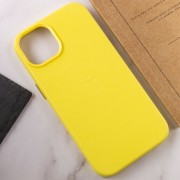 Кожаный чехол для Apple iPhone 14 (6.1"") - Leather Case (AA) with MagSafe Yellow